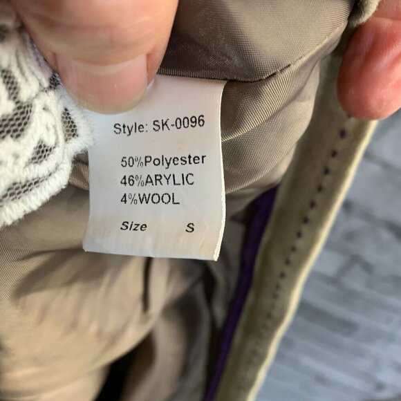 Anthropologie Pink Martini Sparkly Champagne Wool Blend Pencil Skirt - Picture 9 of 13